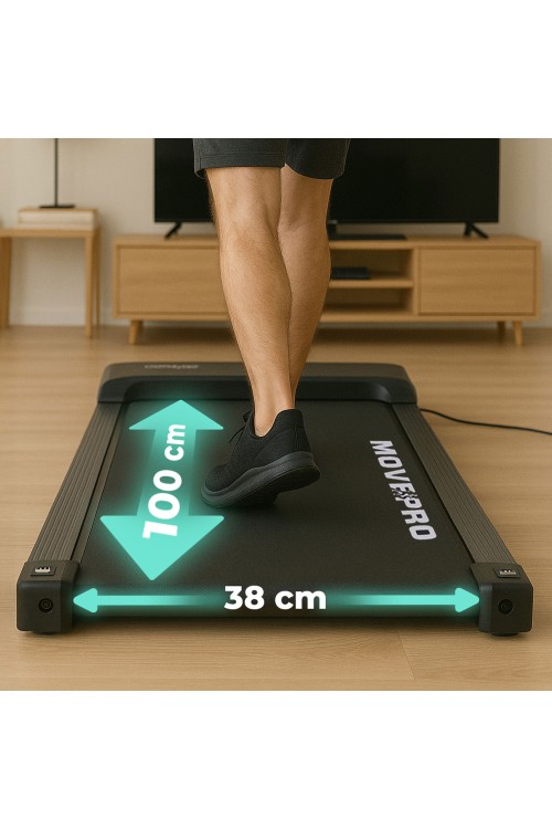 Bieżnia domowa z uchwytem elektryczna walking pad treningowy pod biurko 10 km/h MOVEPRO