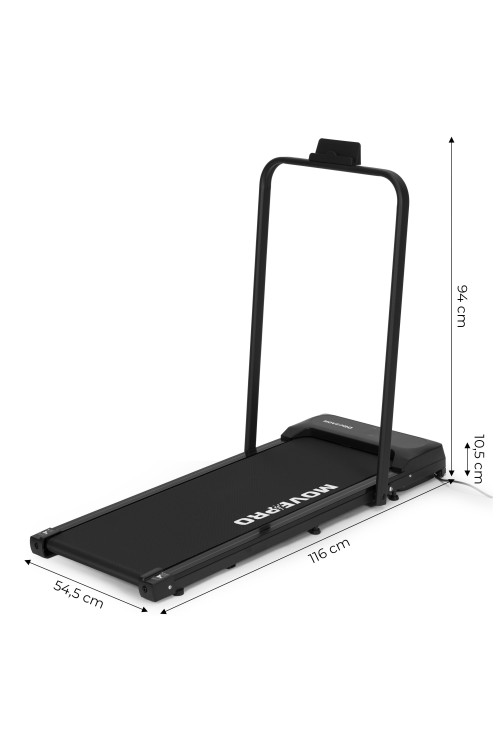 Bieżnia domowa z uchwytem elektryczna walking pad treningowy pod biurko 10 km/h MOVEPRO