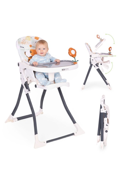 Fotelik krzesełko do karmienia dzieci składane + zabawki ECOTOYS