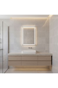 Lustro łazienkowe LED ścienne 50x70 cm 3 barwy włącznik dotykowy ModernHome
