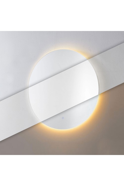 Lustro łazienkowe LED okrągłe ścienne 80 cm 3 barwy włącznik dotykowy ModernHome
