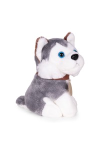 Pluszowy piesek w torebce husky maskotka dla dziecka + szczotka do pielęgnacji