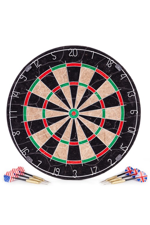 Tarcza do darta gry w rzutki lotki tablica sizalowa 46 cm zestaw 6 rzutek