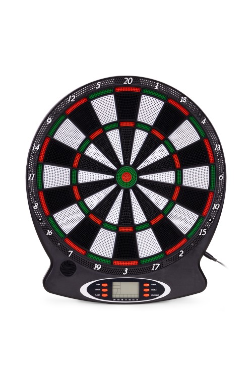 Elektroniczna tarcza do darta gry w rzutki lotki tablica LCD 38 cm 18 gier zestaw 6 rzutek