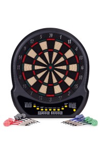 Elektroniczna tarcza do darta gry w rzutki lotki tablica LCD 48 cm 27 gier zestaw 12 rzutek