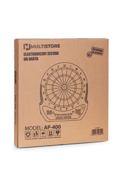 Elektroniczna tarcza do darta gry w rzutki lotki tablica LCD 48 cm 27 gier zestaw 12 rzutek