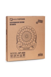 Elektroniczna tarcza do darta gry w rzutki lotki tablica LCD 48 cm 27 gier zestaw 12 rzutek