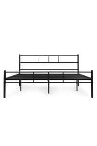 Łóżko metalowe 140x200 cm ze stelażem czarna rama ModernHome