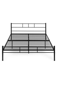 Łóżko metalowe 140x200 cm ze stelażem czarna rama ModernHome
