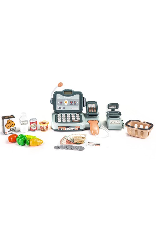 Kasa sklepowa produkty skaner kalkulator dźwięki