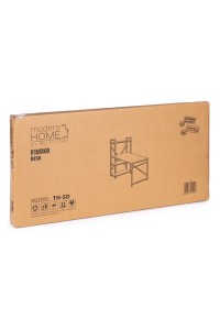 Biurko komputerowe szkolne 120x60 cm regał z 3 półkami postarzany orzech loft ModernHome