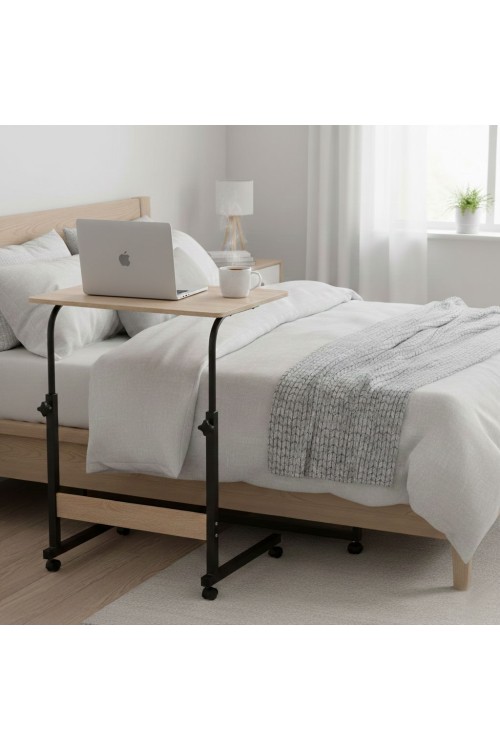 Mobilny stolik pod laptopa biurko dostawiane do fotela jasny dąb ModernHome