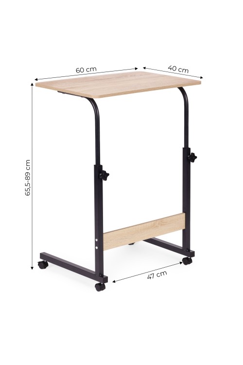 Mobilny stolik pod laptopa biurko dostawiane do fotela jasny dąb ModernHome