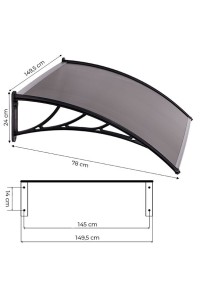 Daszek nad drzwi 150x80 cm zadaszenie osłona poliwęglan MultiGarden