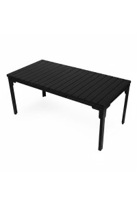 Stół ogrodowy rozkładany 180-240 cm do 12 os. stal HDPE czarny MultiGarden
