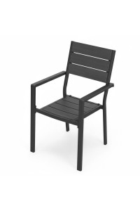 Zestaw 2 krzeseł ogrodowych na taras balkon stal HDPE szare MultiGarden