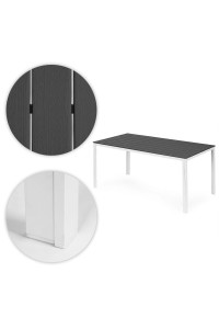 Stół ogrodowy 6-osobowy 156x78 cm polywood meble na taras szare białe MultiGarden