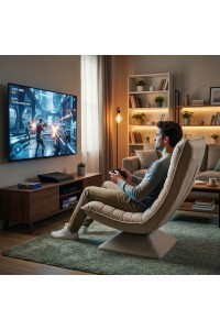 Fotel obrotowy wypoczynkowy regulowany leżanka do salonu beżowy ModernHome