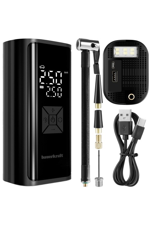 Pompka rowerowa elektryczna kompresor do opon powerbank 6000mAh latarka LED