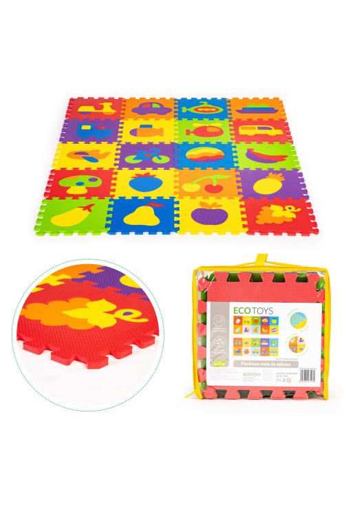 Mata piankowa edukacyjna EVA puzzle 20 elementów 148x119 cm ECOTOYS