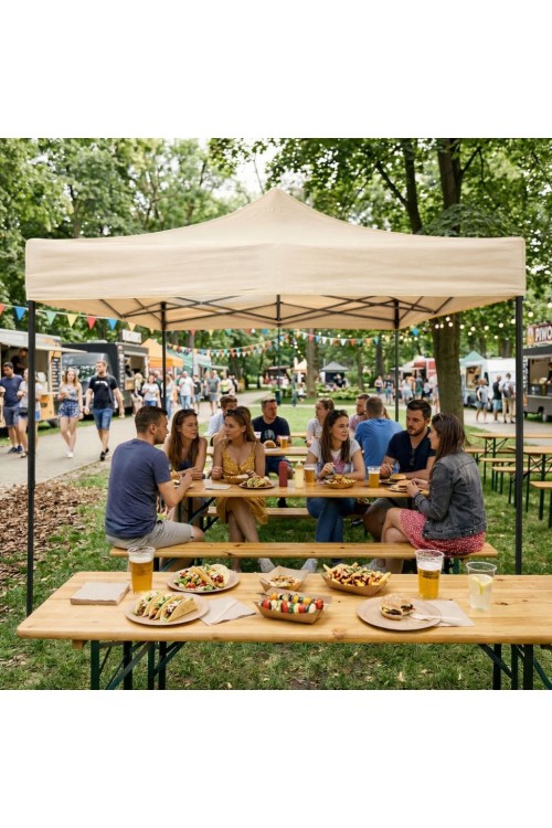 Pawilon ogrodowy eventowy automatyczny samorozkładalny namiot 3x3 m beżowy MultiGarden