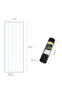 Agrowłóknina czarna agrotkanina UV 90g mata antychwastowa 1,1x50m kołki MulltiGarden