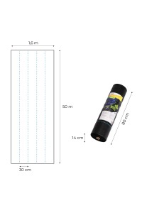 Agrowłóknina czarna agrotkanina UV 90g mata antychwastowa 1,6x50m kołki MulltiGarden