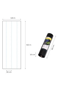 Agrowłóknina czarna agrotkanina UV 135g mata antychwastowa 0,8x100m kołki MulltiGarden