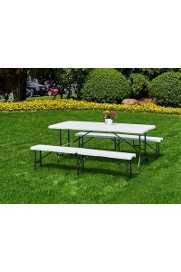 Stół cateringowy 180 cm składany w walizkę biały MultiGarden