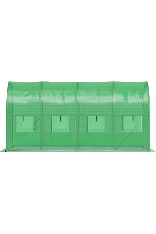 Szklarnia tunel ogrodowy foliowy 4x2x2 m 8 m² metalowy stelaż folia UV 2 wejścia