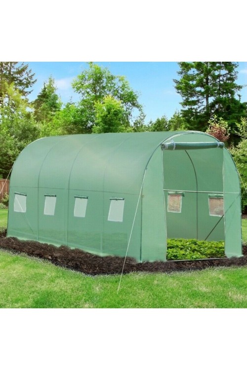 Szklarnia tunel ogrodowy foliowy 4x2x2 m 8 m² metalowy stelaż folia UV 2 wejścia
