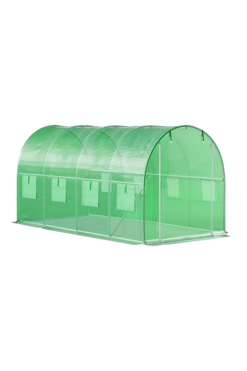 Szklarnia tunel ogrodowy foliowy 4x2x2 m 8 m² metalowy stelaż folia UV 2 wejścia