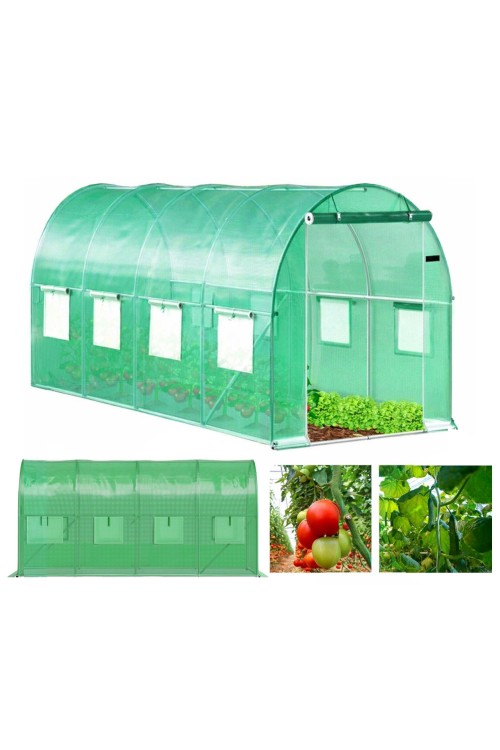 Szklarnia tunel ogrodowy foliowy 6x3x2 m 18 m² metalowy stelaż folia UV