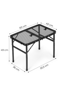 Stolik turystyczny 60x40 cm kempingowy składany w walizkę czarny MultiGarden