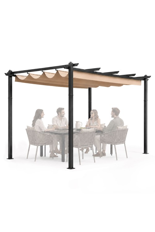 Pergola ogrodowa tarasowa 3x4 m stalowa altana zadaszenie beżowa MultiGarden