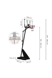 Kosz do koszykówki regulowany do 305 cm wolnostojący tablica obręcz MOVEPRO