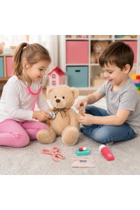 Drewniany zestaw małego lekarza torba medyczna dla dzieci 26 elementów ECOTOYS