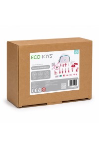 Drewniany zestaw małego lekarza torba medyczna dla dzieci 26 elementów ECOTOYS