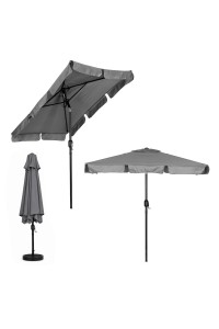 Prostokątny duży parasol ogrodowy skośny łamany z korbą szary 200x130 cm MultiGarden
