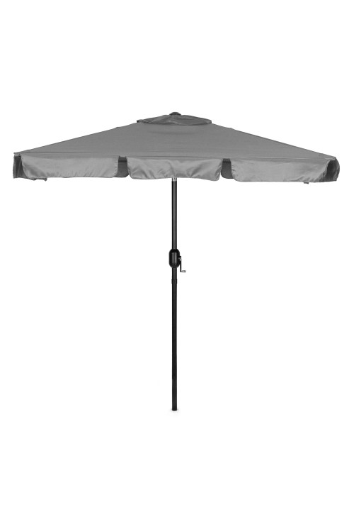 Prostokątny duży parasol ogrodowy skośny łamany z korbą szary 200x130 cm MultiGarden