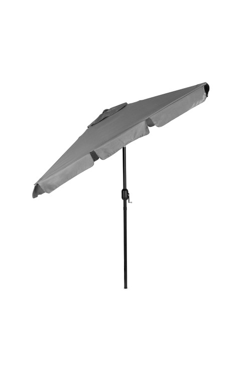 Prostokątny duży parasol ogrodowy skośny łamany z korbą szary 200x130 cm MultiGarden