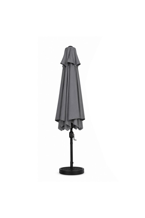 Prostokątny duży parasol ogrodowy skośny łamany z korbą szary 200x130 cm MultiGarden