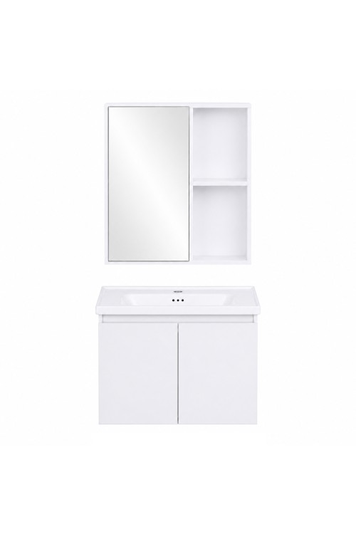 Szafka łazienkowa wisząca z umywalką + lustro zestaw mebli ModernHome