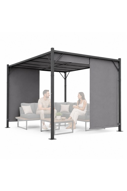 Pergola ogrodowa tarasowa 3x4 m stalowa altana zadaszenie szara MultiGarden