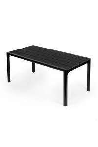 Duży stół ogrodowy 8-osobowy 180x90 cm na taras ogród czarny MultiGarden