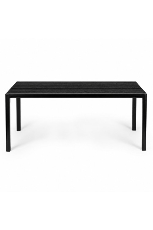Duży stół ogrodowy 8-osobowy 180x90 cm na taras ogród czarny MultiGarden