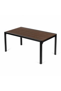 Duży stół ogrodowy 8-osobowy 180x90 cm na taras ogród brązowy blat MultiGarden
