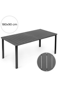 Duży stół ogrodowy 8-osobowy 180x90 cm na taras ogród szary blat MultiGarden