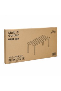 Duży stół ogrodowy 8-osobowy 180x90 cm na taras ogród szary blat MultiGarden