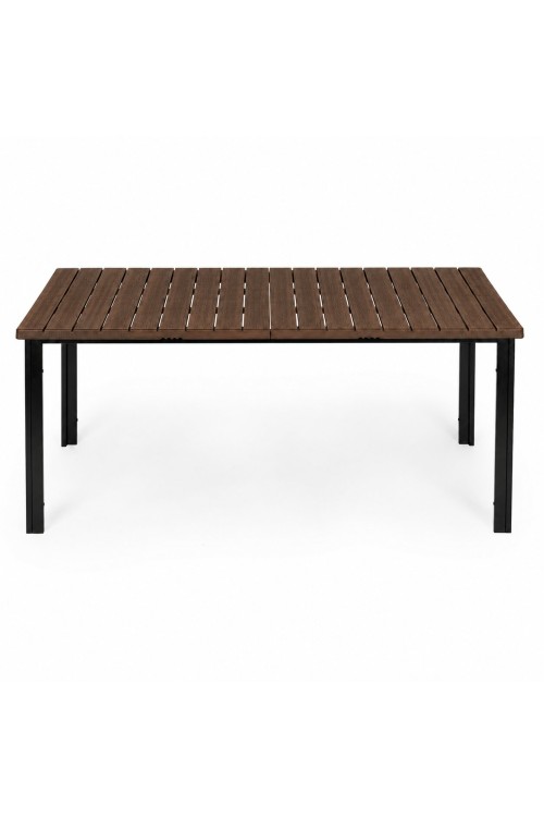 Duży stół ogrodowy 8-osobowy 180x90 cm na taras ogród brązowy blat MultiGarden
